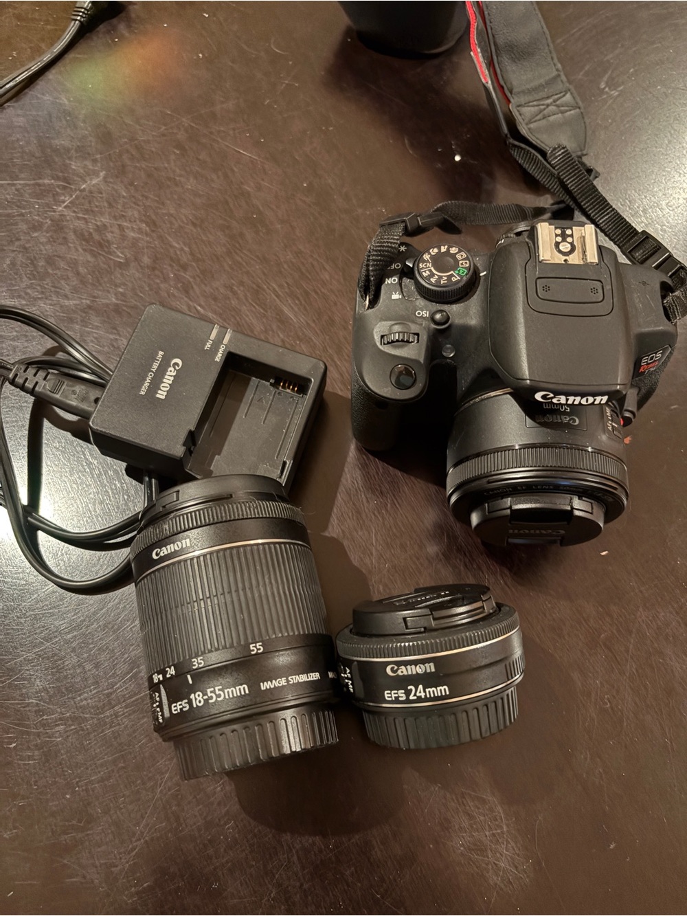 Canon DSLR Camera with EF-S 18-55mm and EF-S 24mm Lenses - Black